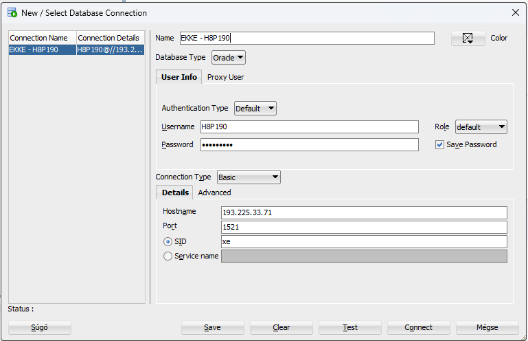 Oracle SQL Developer - New Connection